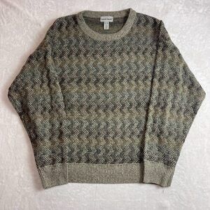David Taylor Men's Multi-Color Acrylic Geometric Knit Sweater Size XL 90s